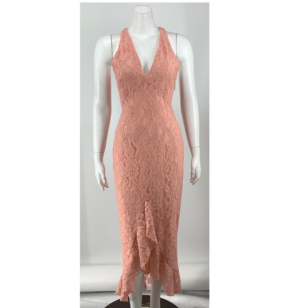 NEW NBD x Naven Lace Midi Dress Pink Small A86